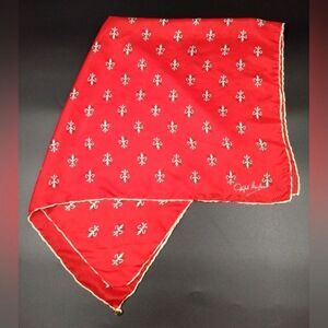 Fleur de Lys Vintage Silk Seta Scarf  Rolled Hem Women's Accessories